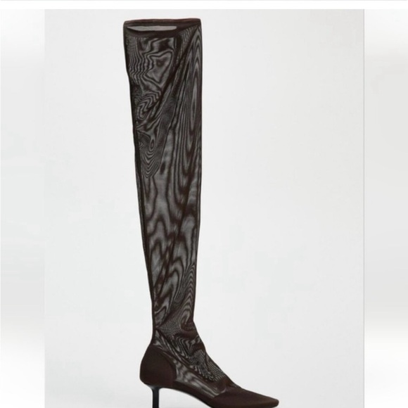 Zara mesh over the knee boots size 8 worn once - Picture 1 of 6